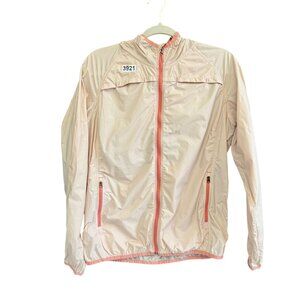 Orvis Women's Full Zip Jacket Hooded Windbreaker Medium Pink Outdoor